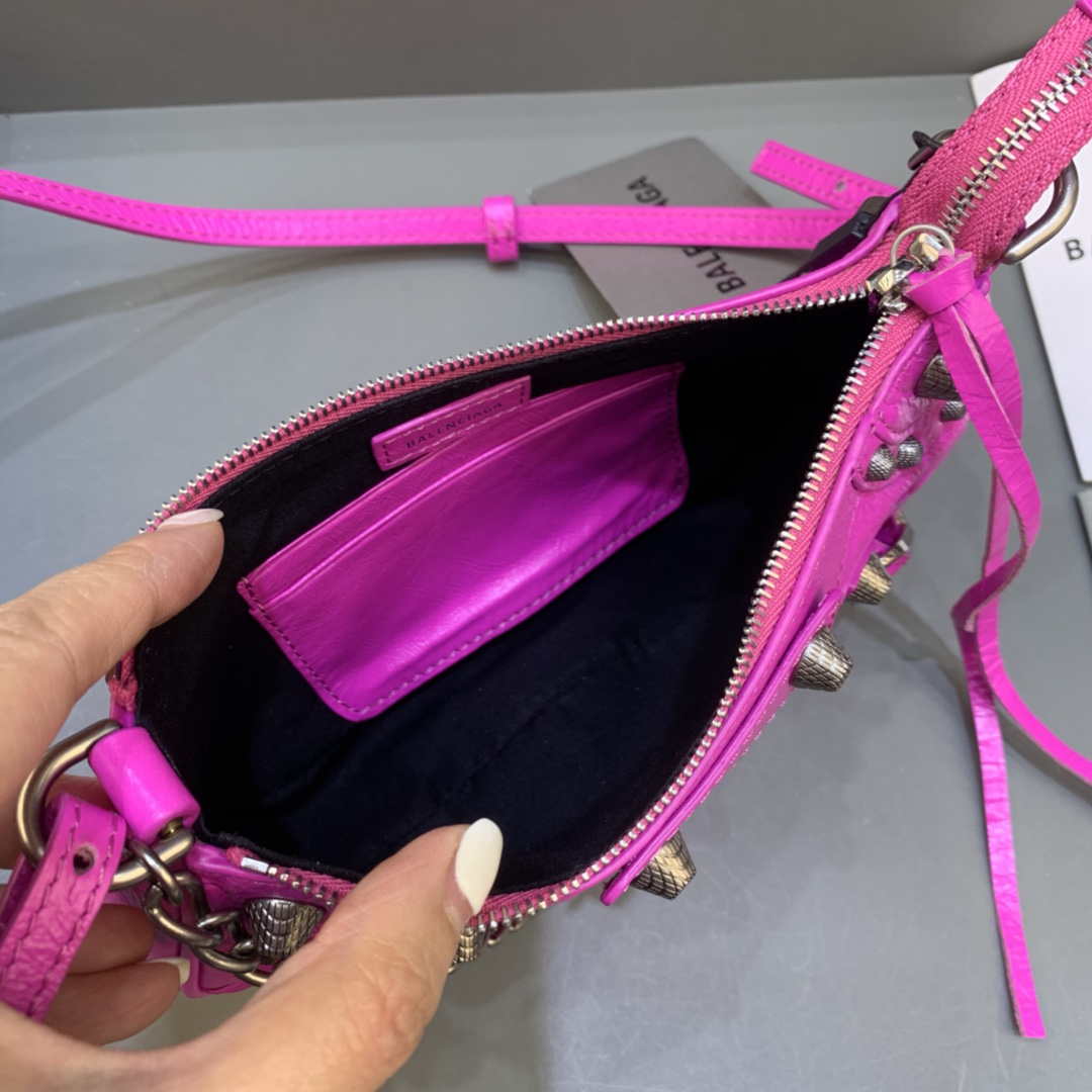 Balenciaga 6940271VG9 Le Cagole Mini Multipouch in Sky Pink Arena lambskin Balenciaga 6940271Vg9 Le Cagole Mini Multipouch In Sky Pink Arena Lambskin