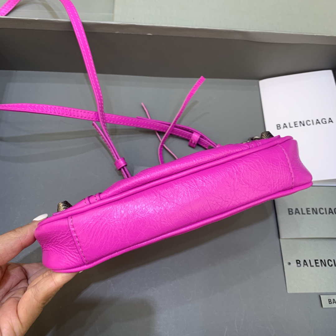 Balenciaga 6940271VG9 Le Cagole Mini Multipouch in Sky Pink Arena lambskin Balenciaga 6940271Vg9 Le Cagole Mini Multipouch In Sky Pink Arena Lambskin