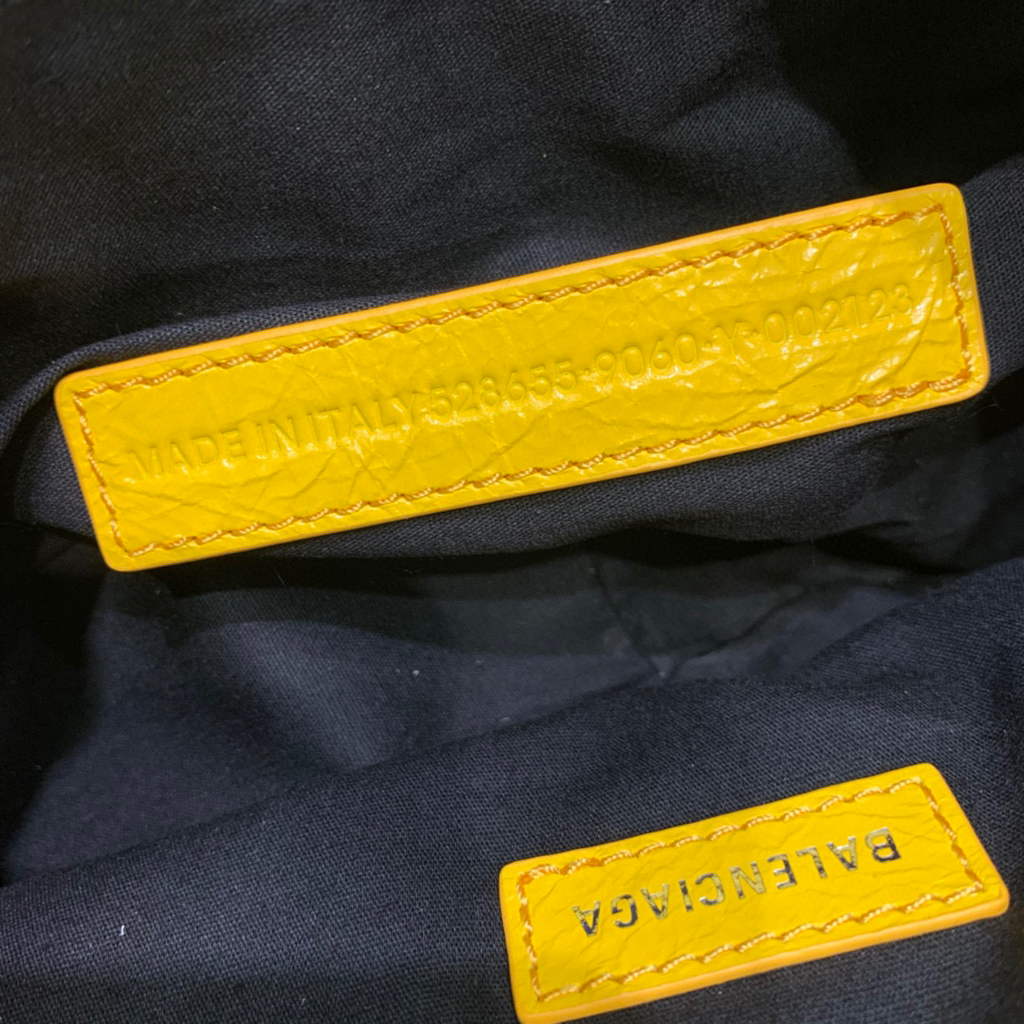 Balenciaga 700940210 Women’s Neo Cagole XS Handbag in Yellow Arena lambskin