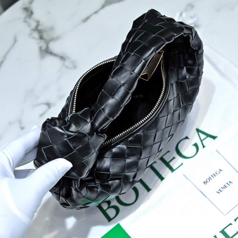 Bottega Veneta BV 651876 mini Jodie Black Gold Bottega Veneta Bv 651876 Mini Jodie Black Gold