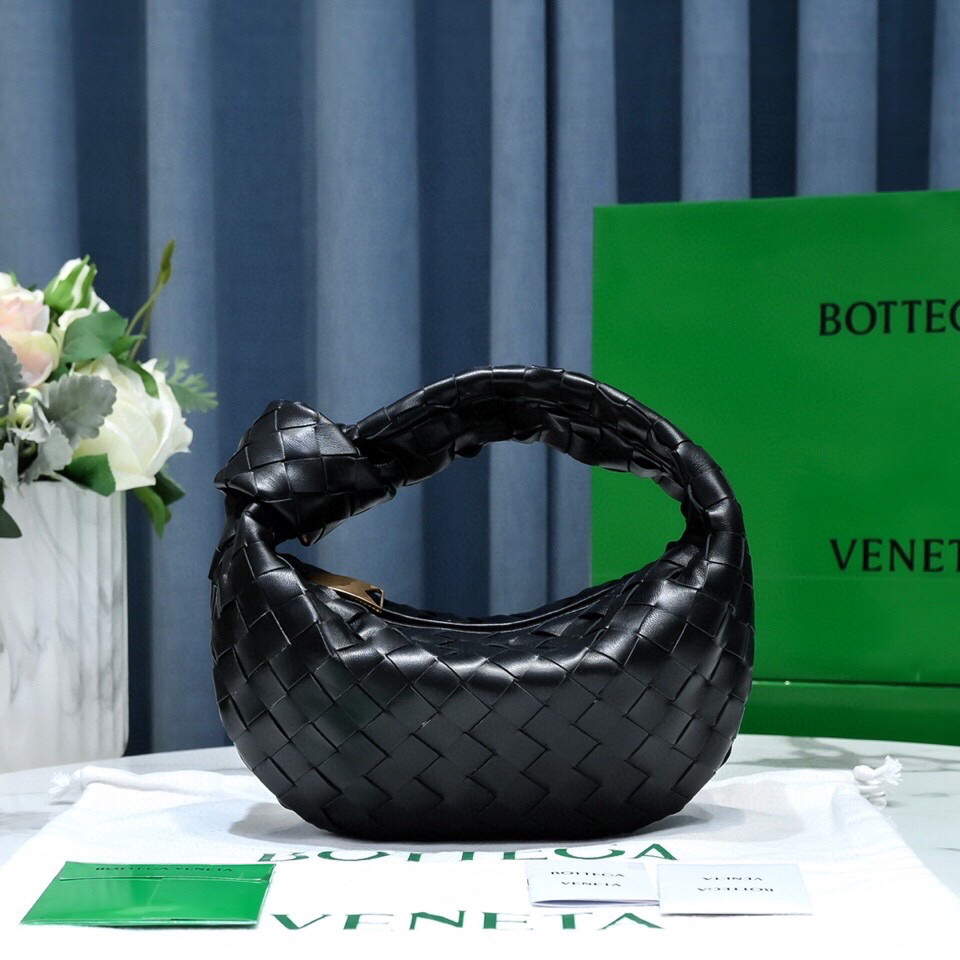 Bottega Veneta BV 651876 mini Jodie Black Gold Bottega Veneta Bv 651876 Mini Jodie Black Gold