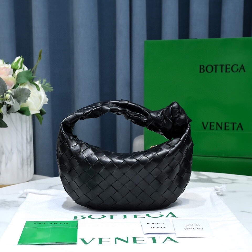 Bottega Veneta BV 651876 mini Jodie Black Gold Bottega Veneta Bv 651876 Mini Jodie Black Gold