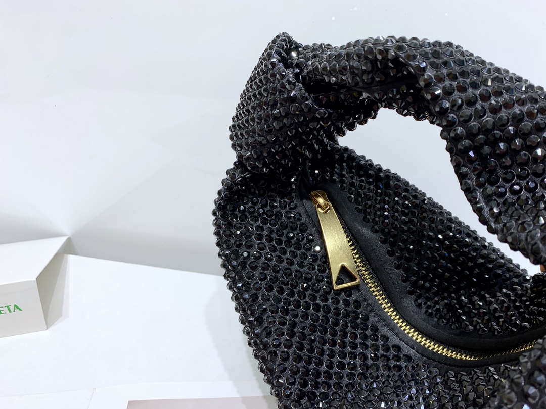 Bottega Veneta BV 651876 mini Jodie Rhinestones Black Bottega Veneta Bv 651876 Mini Jodie Rhinestones Black