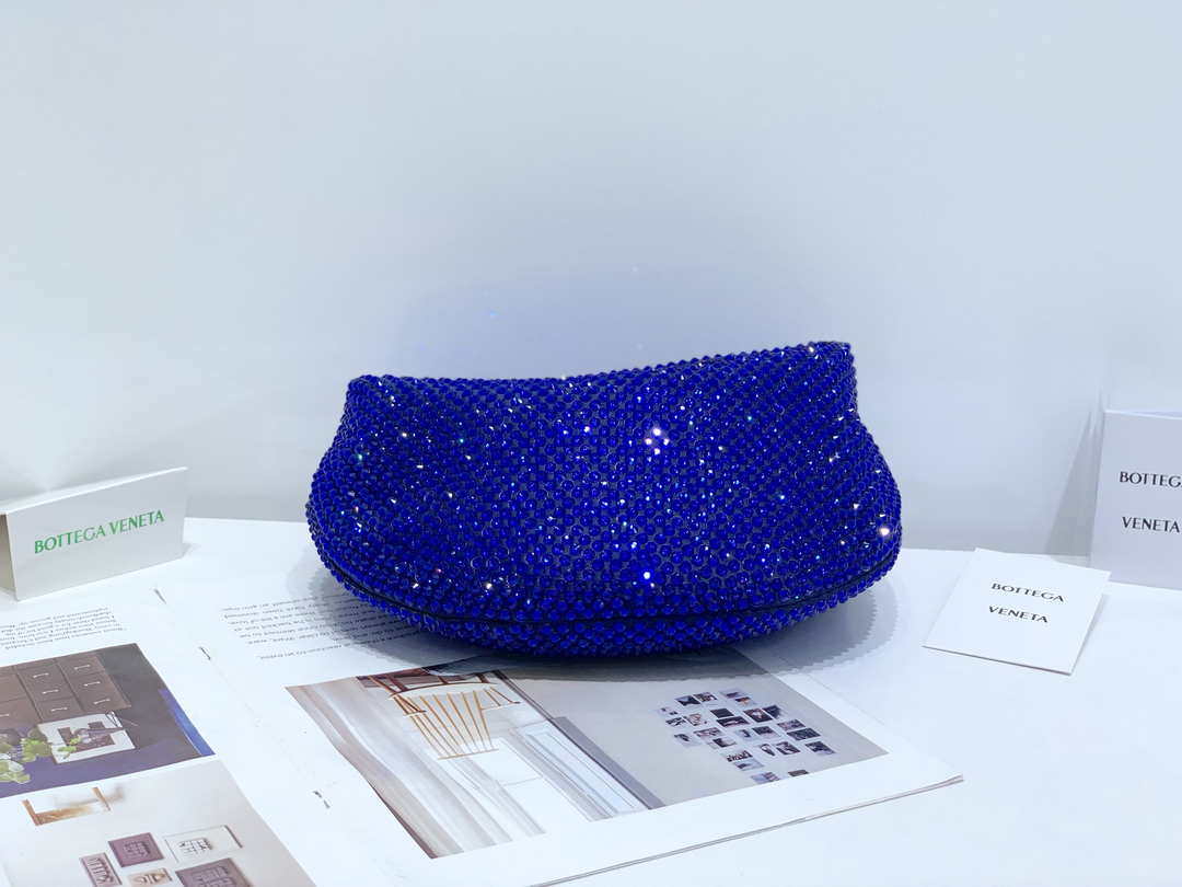 Bottega Veneta BV 651876 mini Jodie Rhinestones Blue Bottega Veneta Bv 651876 Mini Jodie Rhinestones Blue