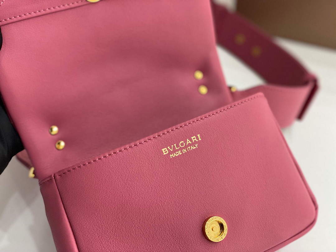 Bvlgari 291946 Serpenti Cabochon Maxi Chain Crossbody Mini Bag Pink