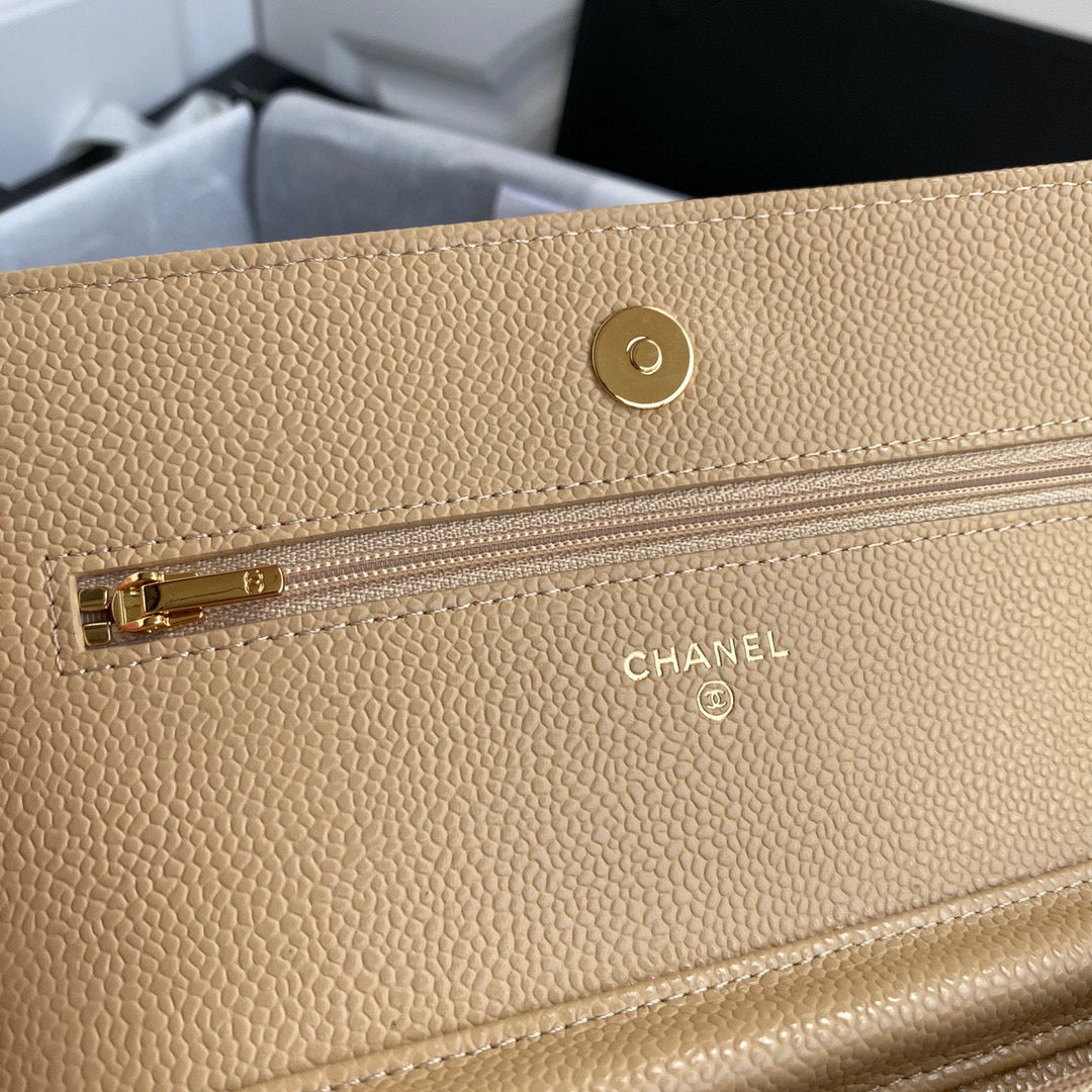 Chanel AP0250 Wallet on Chain Grained Calfskin A33814 apricot Chanel Ap0250 Wallet On Chain Grained Calfskin A33814 Apricot