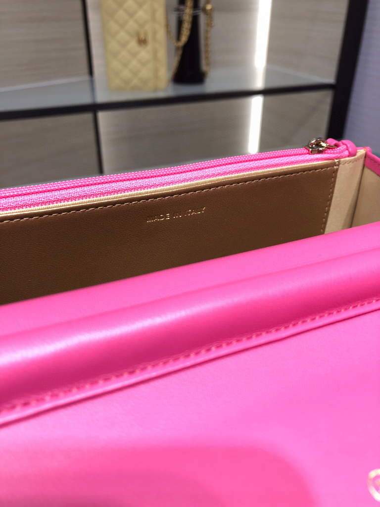 Chanel Wallet on Chain Lambskin AP1450 Rose Red