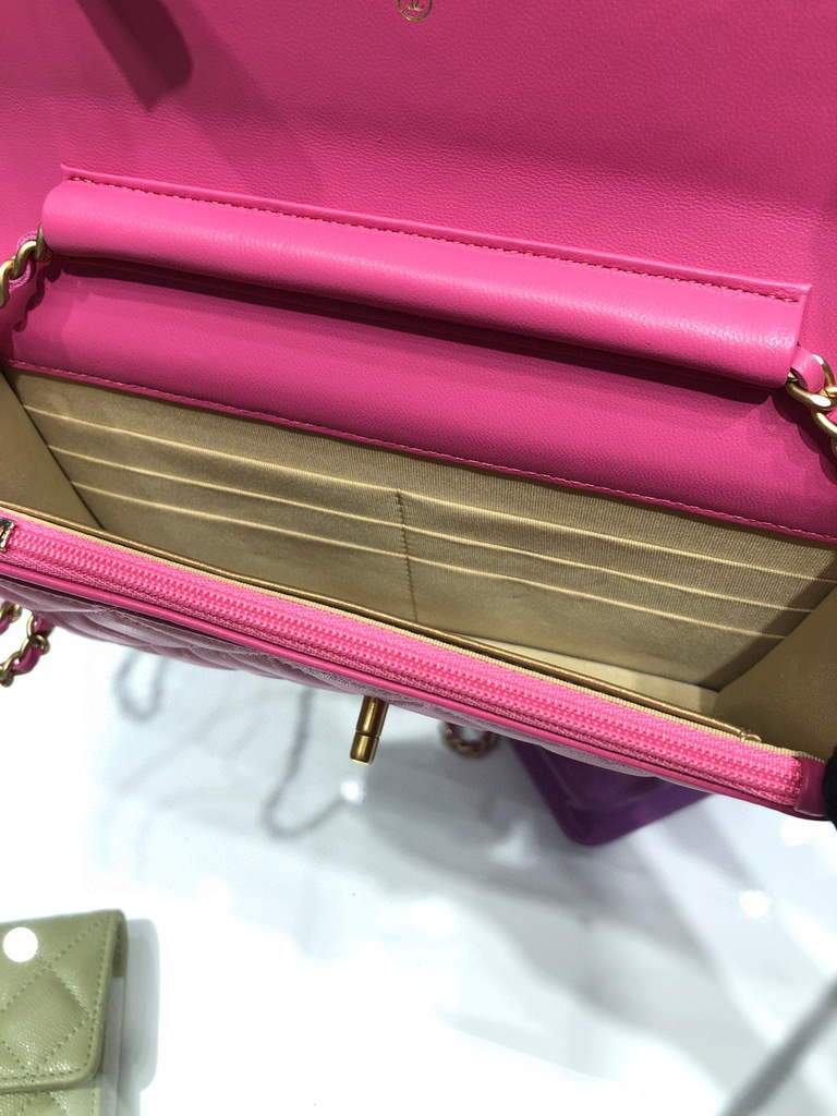 Chanel Wallet on Chain Lambskin AP1450 Rose Red