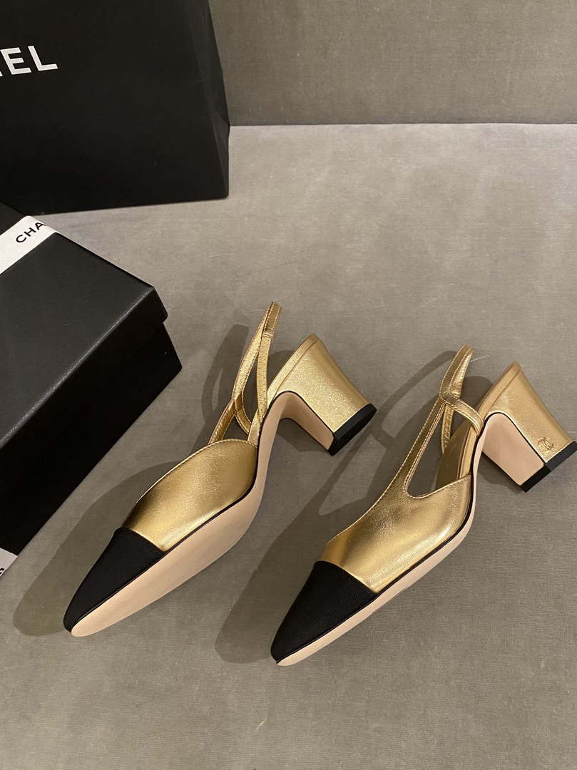 Chanel Women’s G31318 Slingbacks Goatskin Grosgrain Sandals Shoes C91005