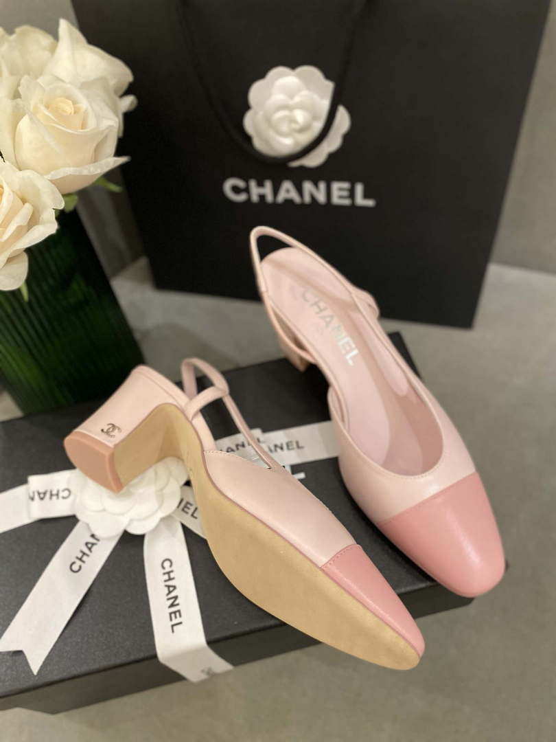 Chanel Women’s G31318 Slingbacks Goatskin Grosgrain Sandals Shoes C91007