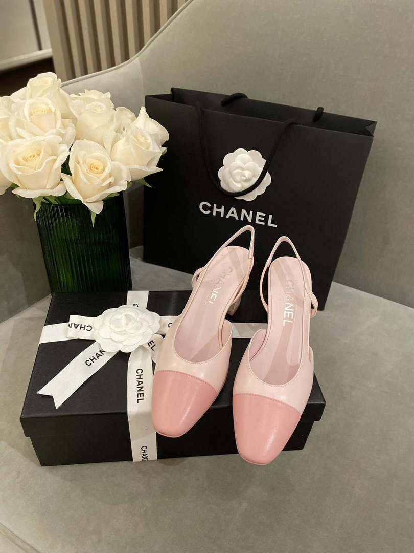 Chanel Women’s G31318 Slingbacks Goatskin Grosgrain Sandals Shoes C91007