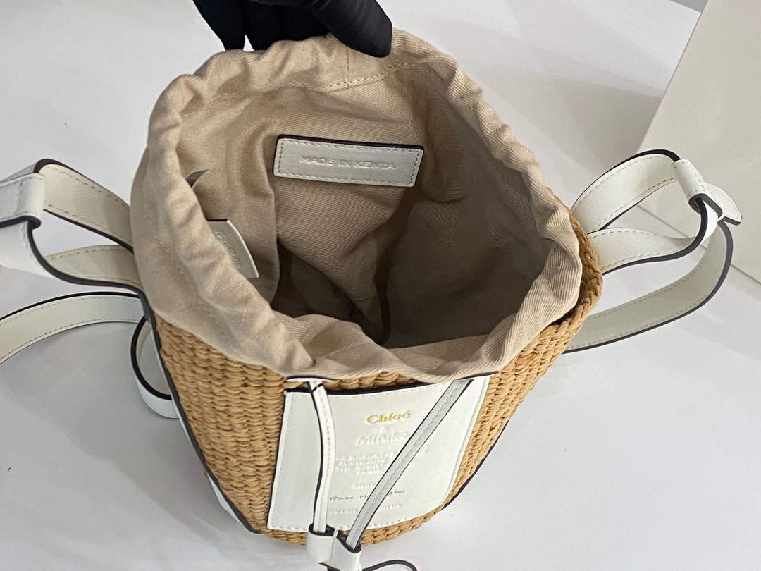 Chloé CHC22SS391G56101 Small Basket Tote Bag White Chloé Chc22Ss391G56101 Small Basket Tote Bag White