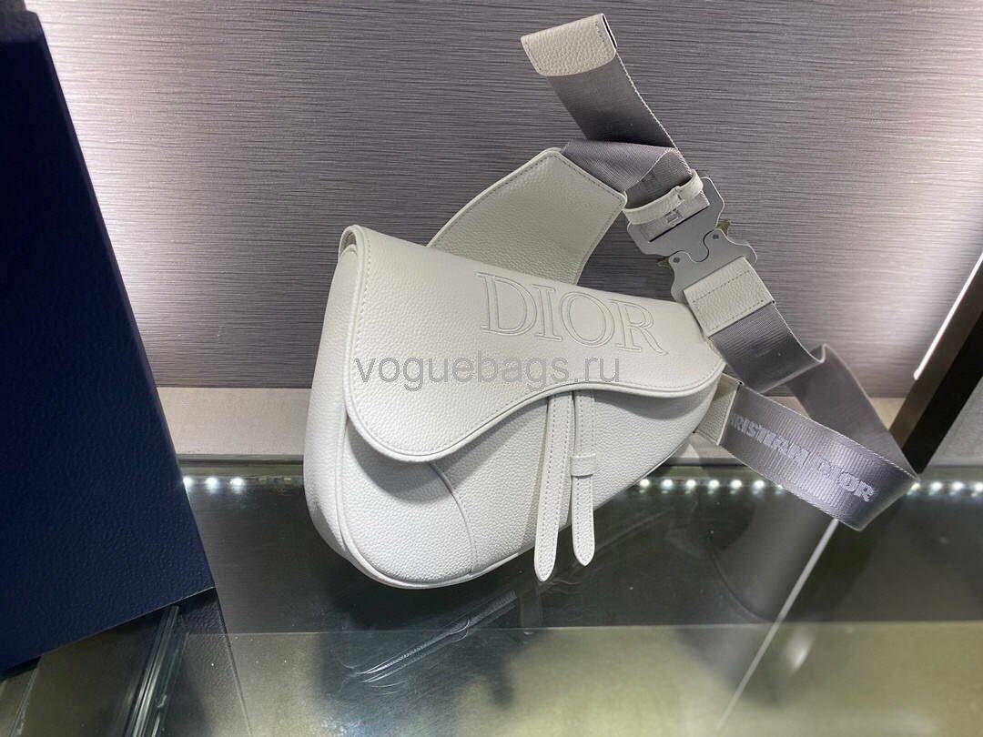 Dior M0446 Saddle Bag Dior Calfskin Bag White