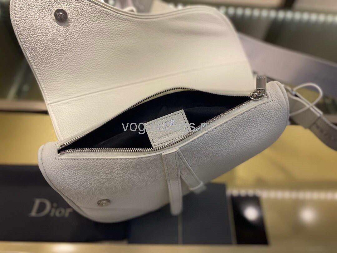 Dior M0446 Saddle Bag Dior Calfskin Bag White
