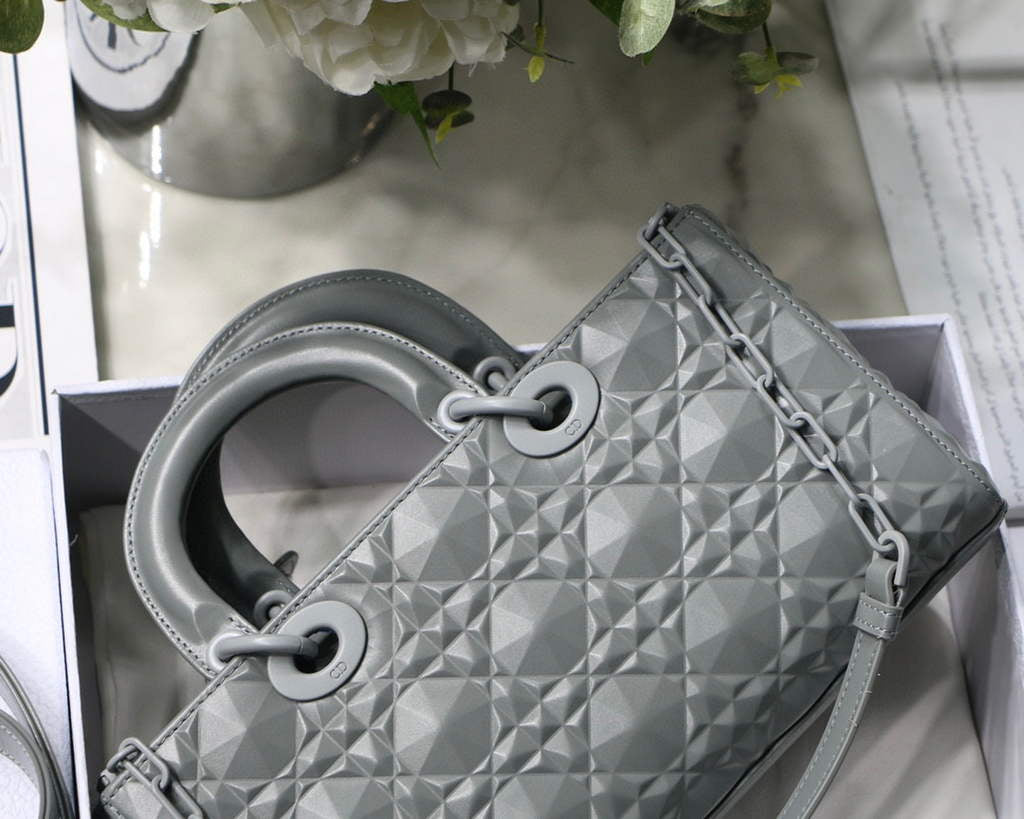 Dior M0540 Lady D-joy Bag Grey Cannage Calfskin