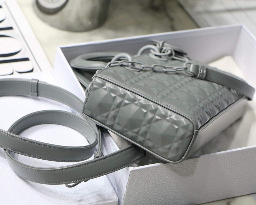 Dior M0540 Lady D-joy Bag Grey Cannage Calfskin