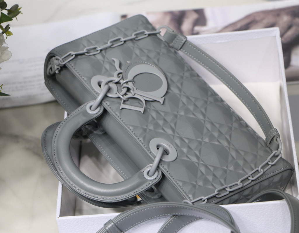 Dior M0540 Lady D-joy Bag Grey Cannage Calfskin