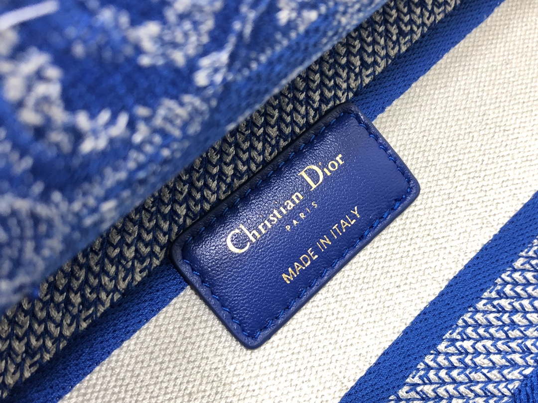 Dior M0566 Large Lady D-Lite Blue Toile de Jouy Embroidery M1053 Dior M0566 Large Lady D Lite Blue Toile De Jouy Embroidery M1053