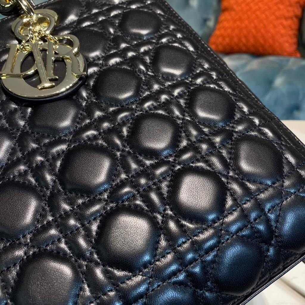 Dior M0566 Large Lady Dior Bag Black Cannage Lambskin