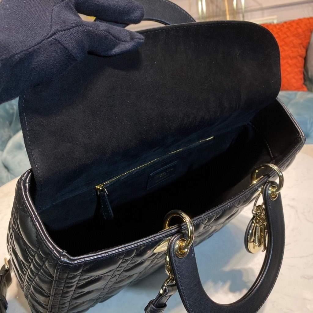 Dior M0566 Large Lady Dior Bag Black Cannage Lambskin