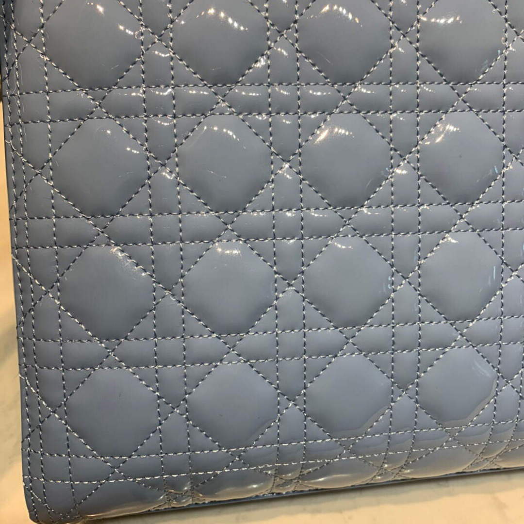 Dior M0566 Large Lady Dior Cannage Calfskin Bag Blue Dior M0566 Large Lady Dior Cannage Calfskin Bag Blue
