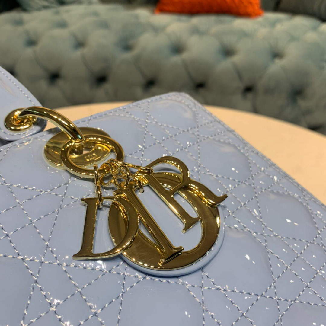 Dior M0566 Large Lady Dior Cannage Calfskin Bag Blue Dior M0566 Large Lady Dior Cannage Calfskin Bag Blue