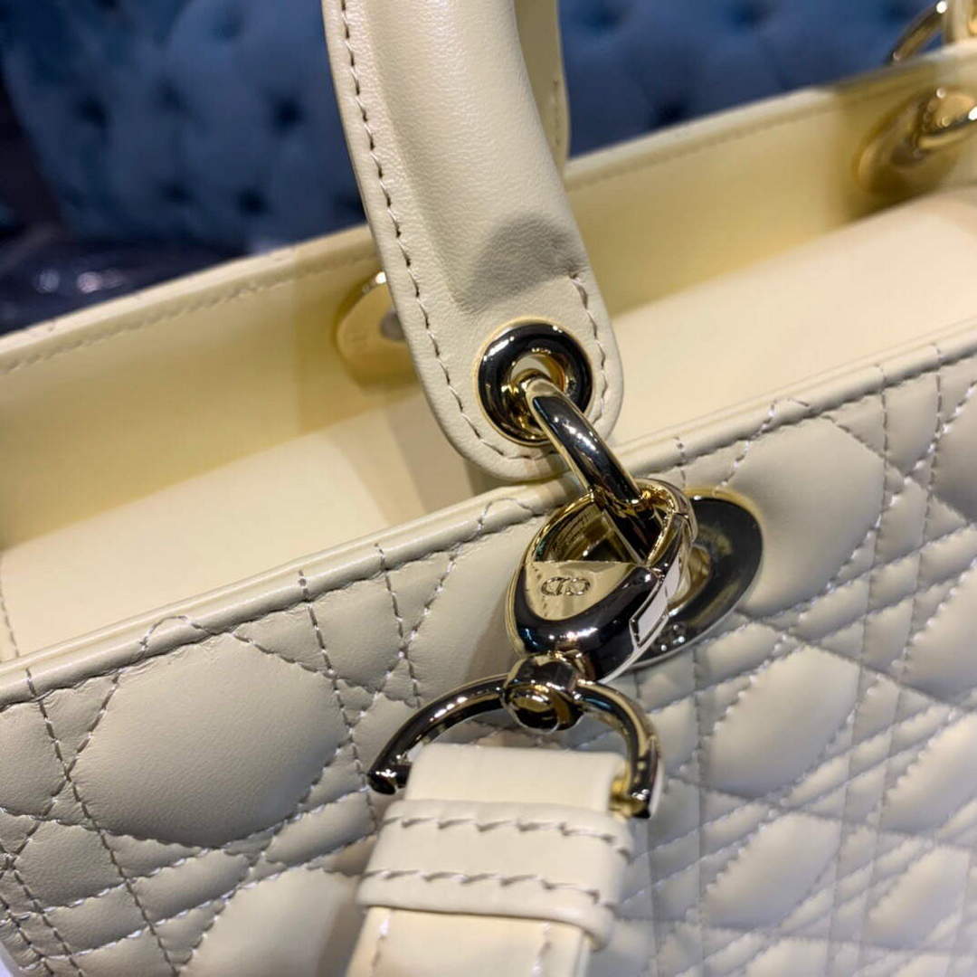 Dior M0566 Large Lady Dior Cannage Calfskin Bag Yellow Dior M0566 Large Lady Dior Cannage Calfskin Bag Yellow