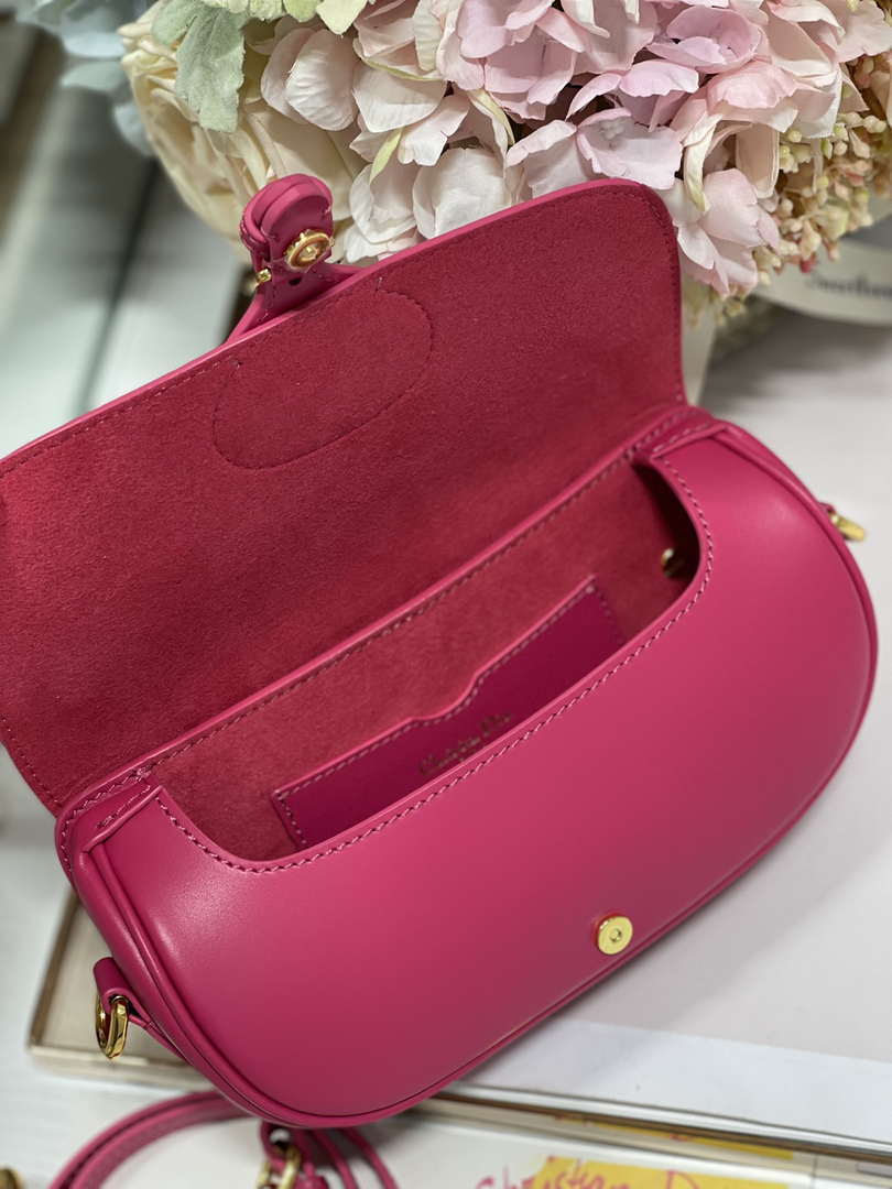 Dior M9317S Crossbody Small Bobby EAST-WEST Bag Smooth Calfskin Rose Red