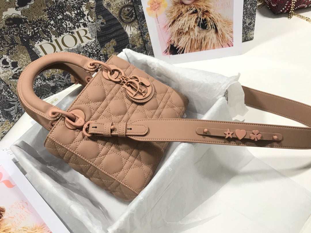 Dior Small Lady My ABCDior Bag Lambskin M0538 logo pink