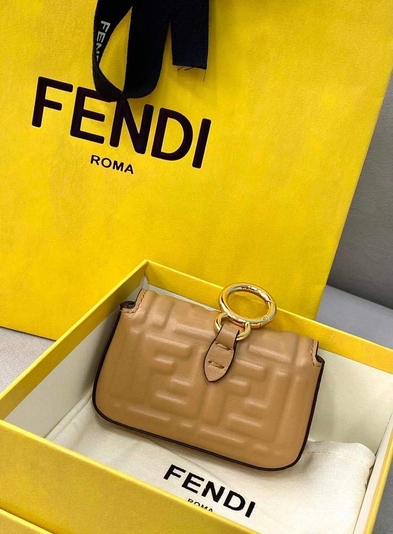 Fendi 7AR844 Nano Baguette Charm Apricot Nappa Leather