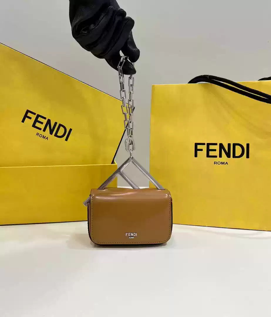 Fendi 7AS173 Fendi First Sight Brown leather Nano bag