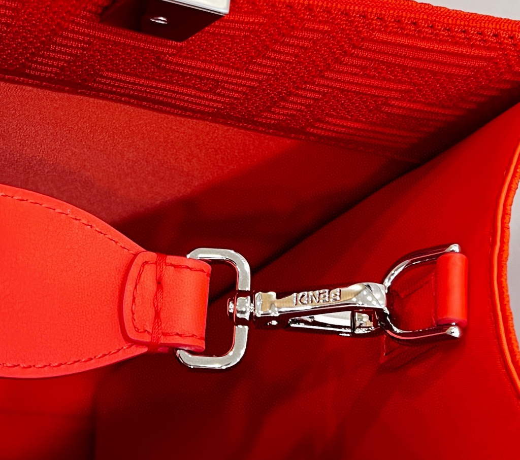 Fendi 8BH386 Sunshine Medium Fendi Tote Bag 8258 Orange Red