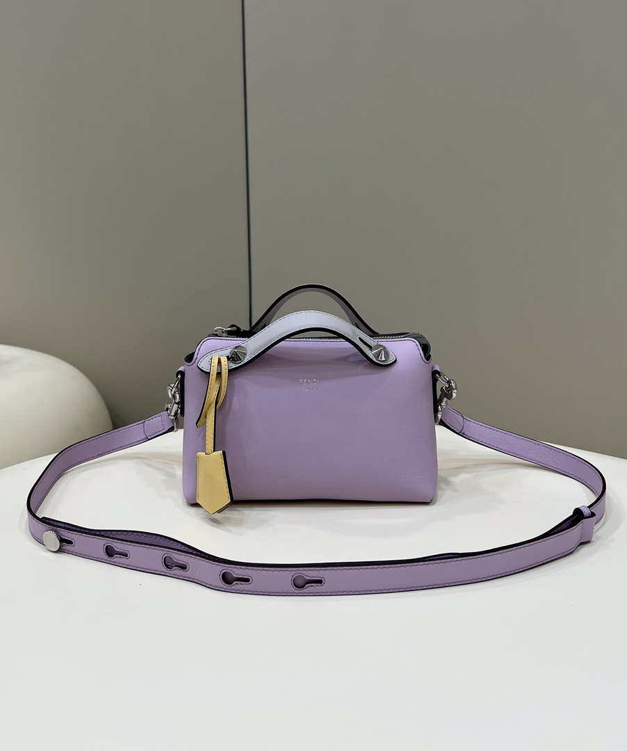 Fendi 8BL145 By The Way Mini Purple leather small Boston bag Fendi 8Bl145 By The Way Mini Purple Leather Small Boston Bag