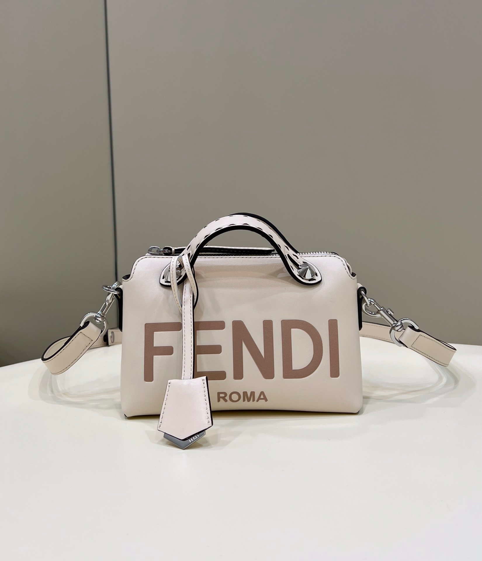 Fendi 8BL145 By The Way Mini White leather small Boston bag
