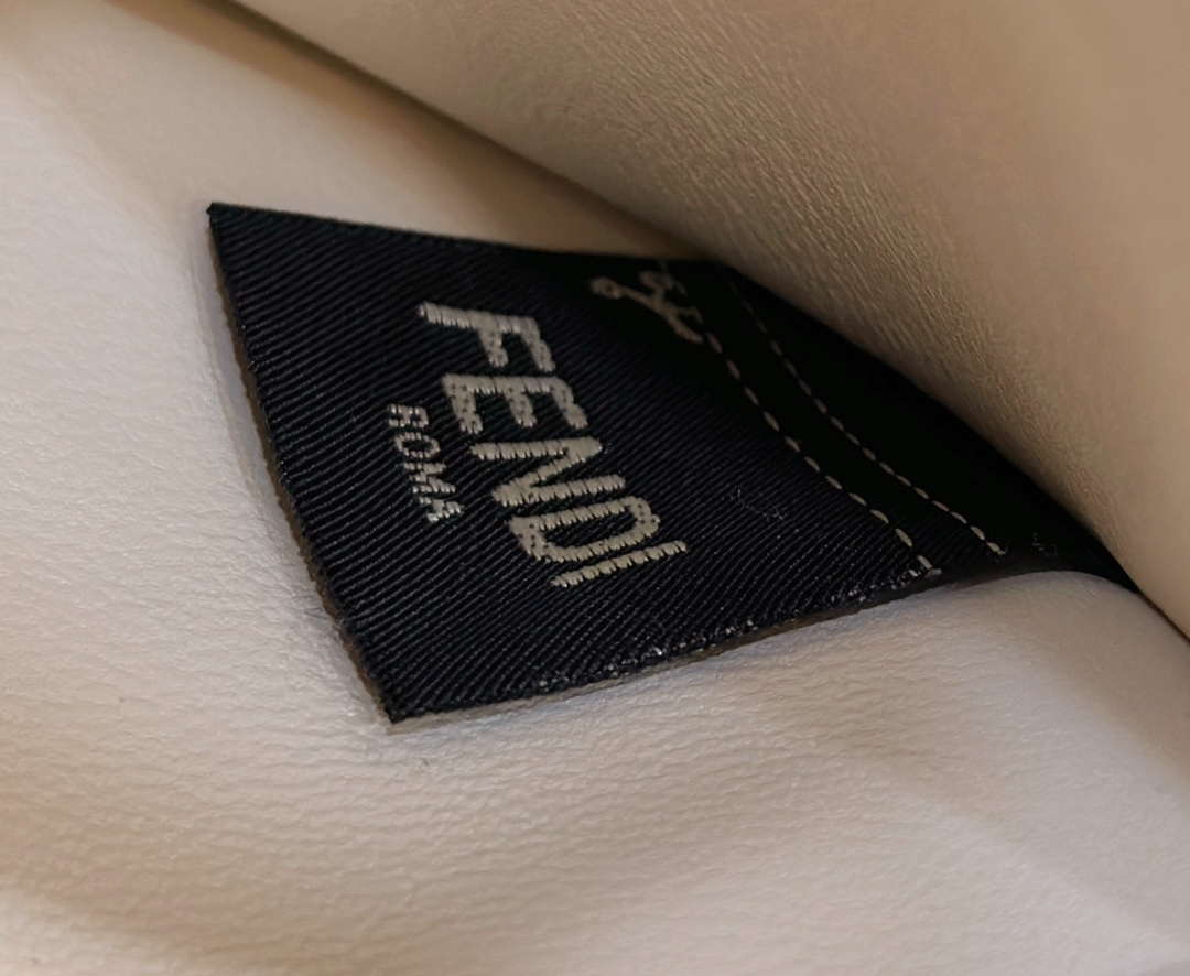 Fendi 8BN321 Peekaboo ISeeU Medium Beige interlace leather bag 80138L