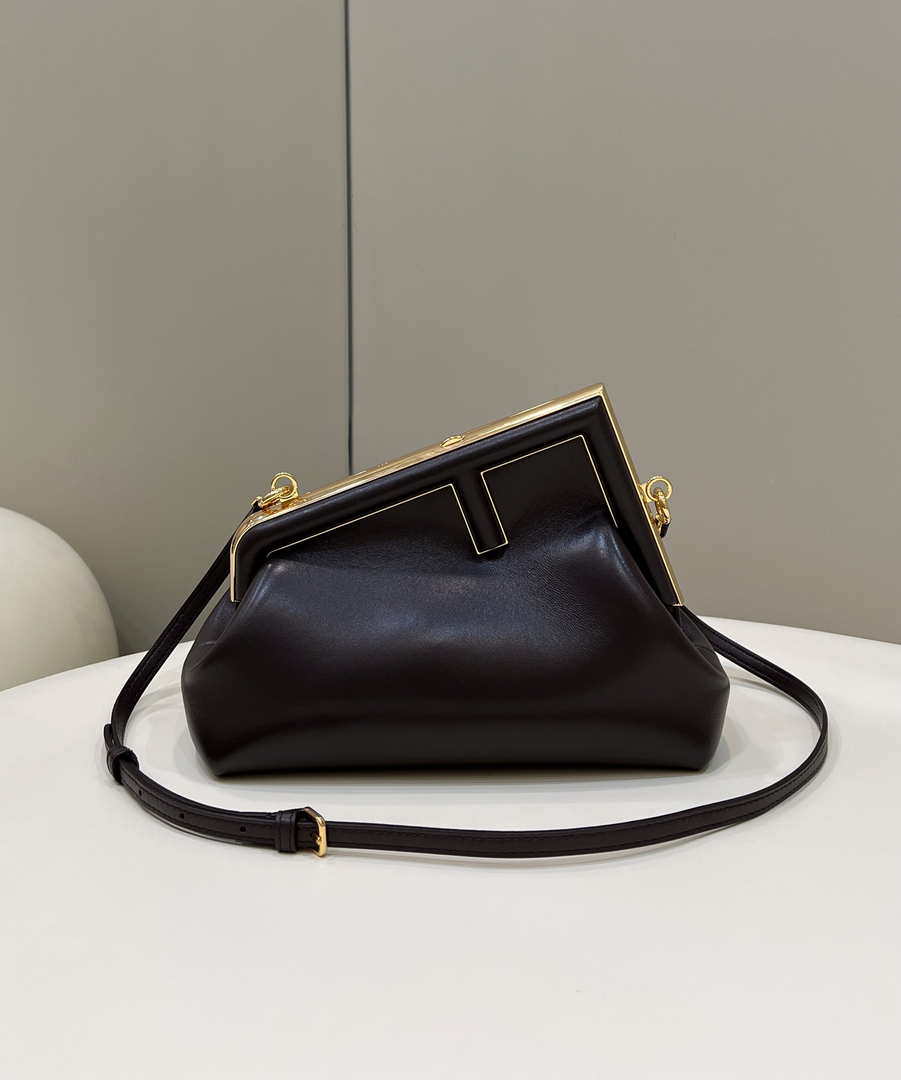 Fendi 8BP129 First Small Fuchsia leather bag 80018M Black