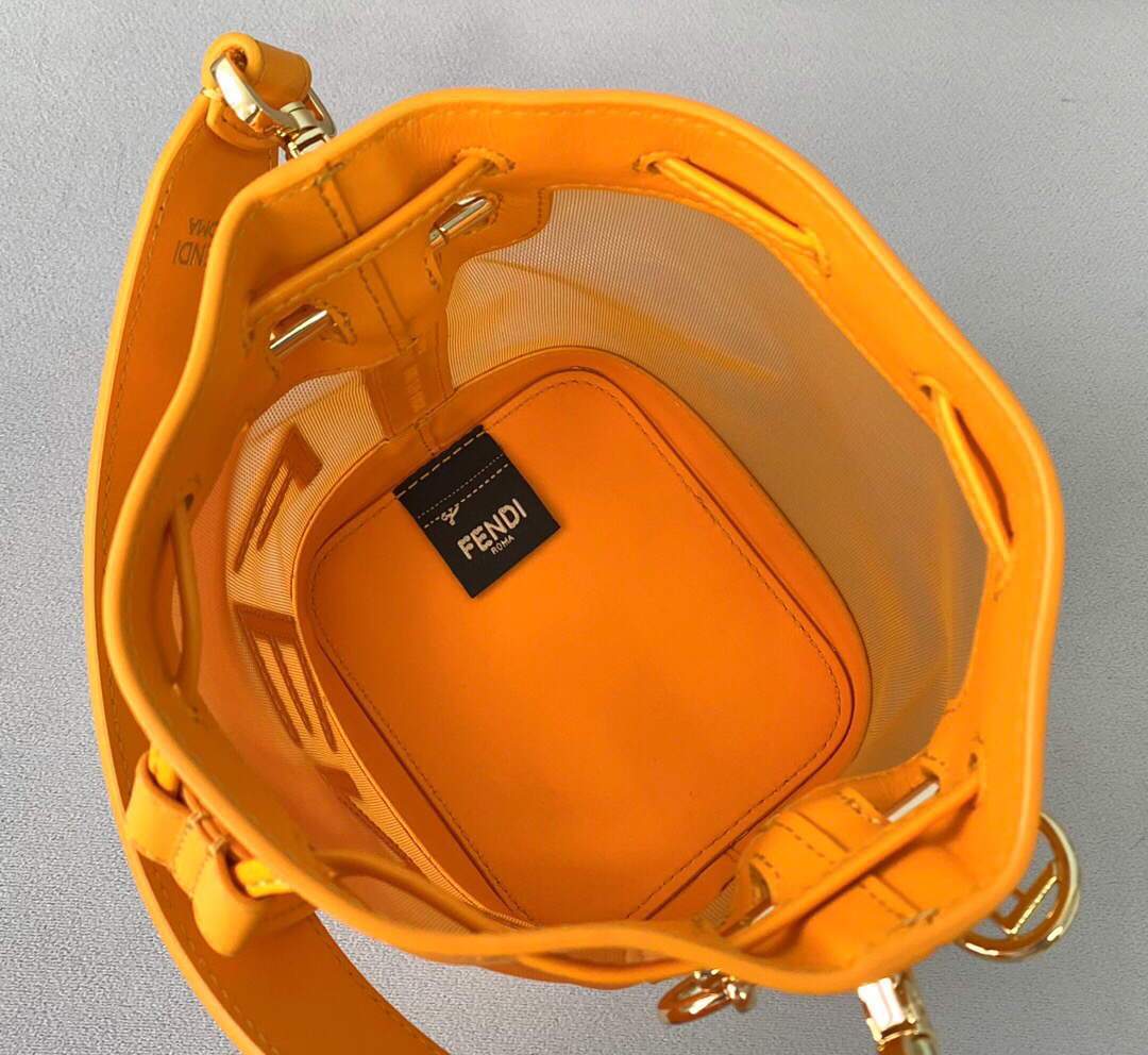 Fendi 8BS010 Mon Tresor Leather And Mesh Mini Bag 8361 Orange