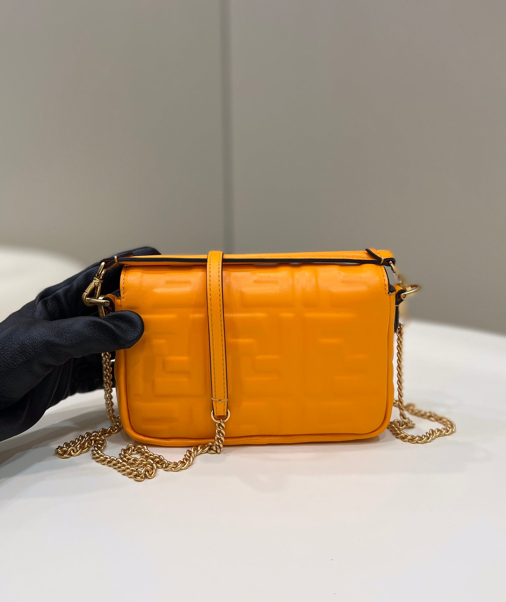 Fendi 8BS017 Baguette Mini Orange leather 0135S bag