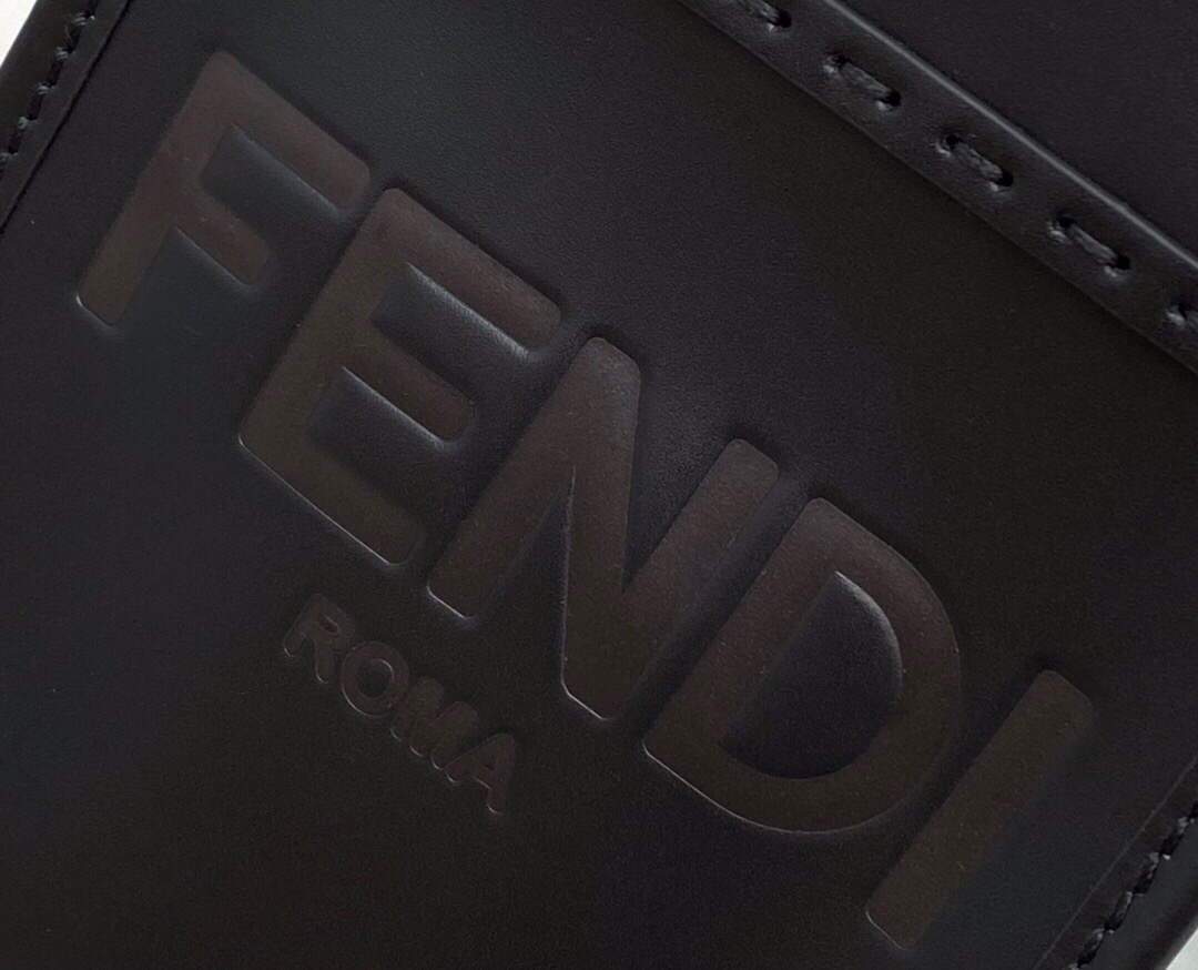 Fendi 8BS051 Mini Sunshine Shopper Leather Bag 8376A Black