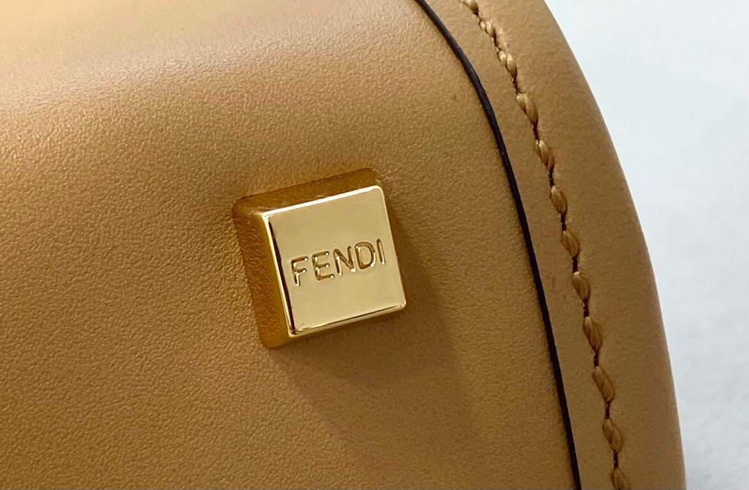 Fendi 8BS051 Mini Sunshine Shopper Leather Bag 8376A Tan