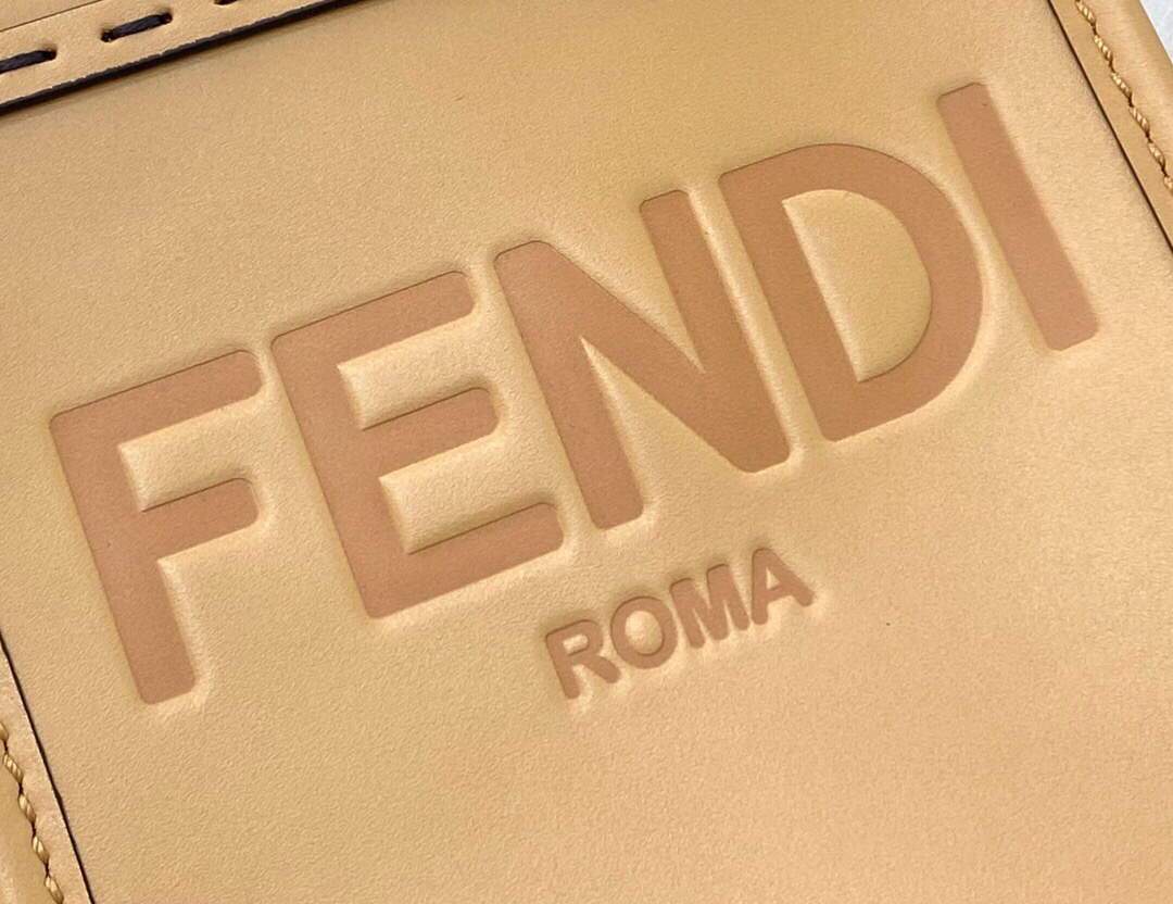 Fendi 8BS051 Mini Sunshine Shopper Leather Bag 8376A Tan