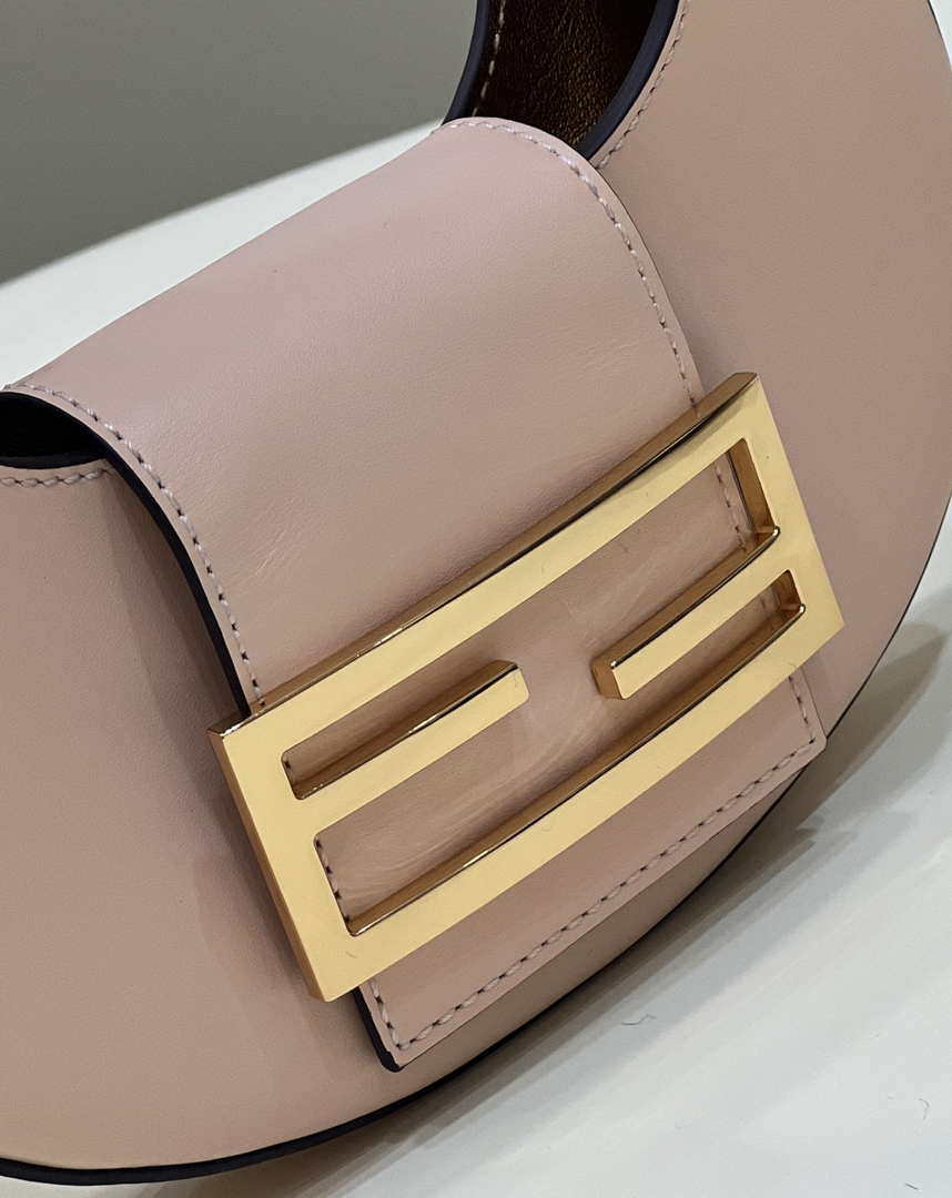 Fendi 8BS065 Fendi Cookie Pink leather mini Croissant bag 8556