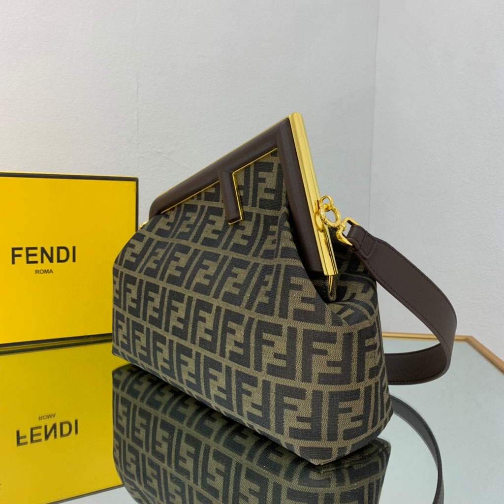 Fendi FIRST Medium Bag Dark Green FF bag 8BP127