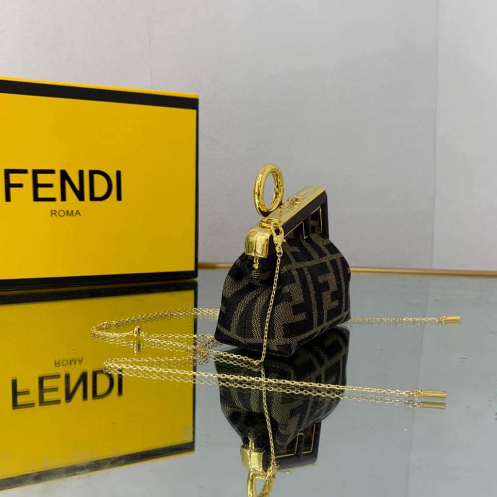 Fendi Nano First Charm Shoulder Bag 7AS051 FF Green Fendi Nano First Charm Shoulder Bag 7As051 Ff Green