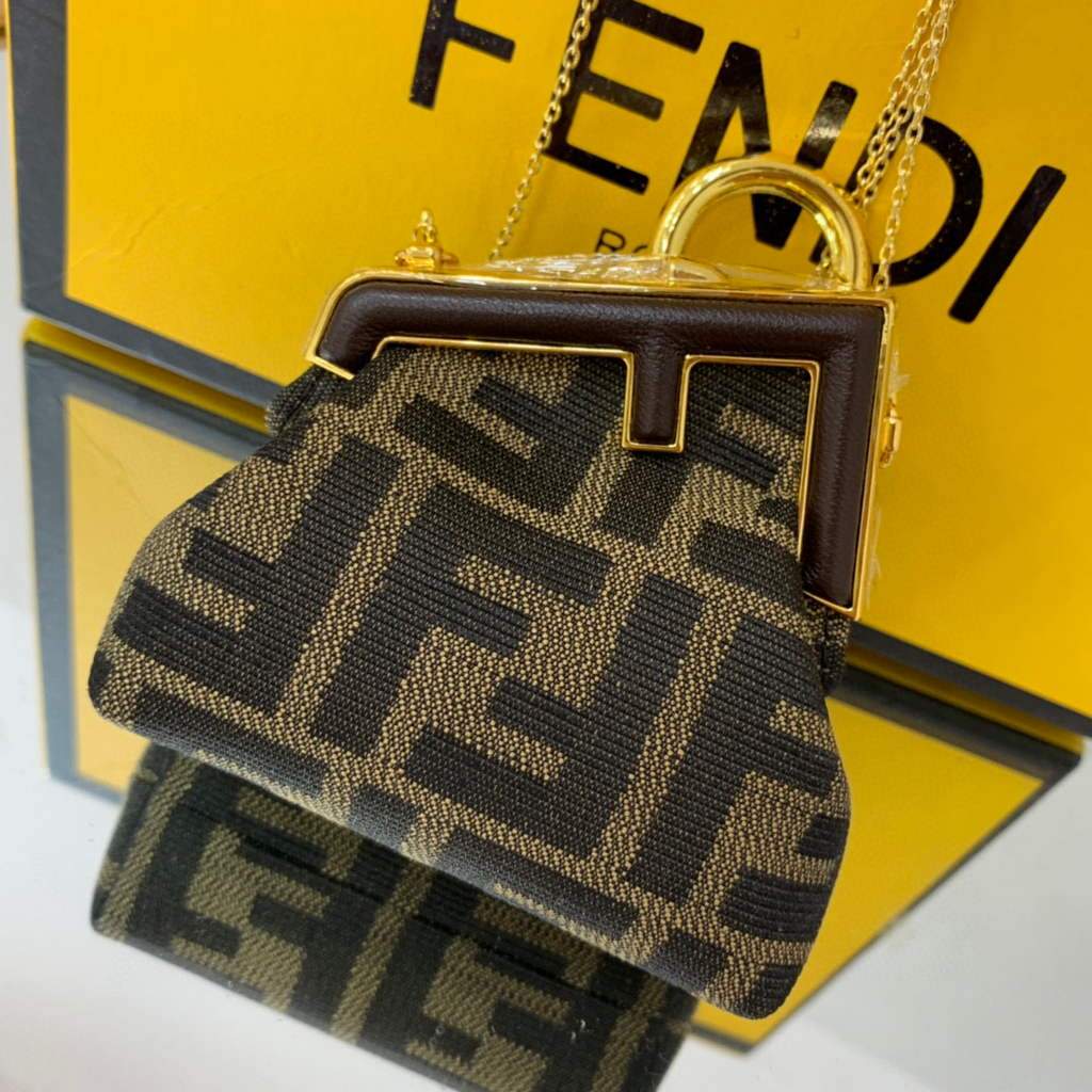 Fendi Nano First Charm Shoulder Bag 7AS051 FF Green Fendi Nano First Charm Shoulder Bag 7As051 Ff Green