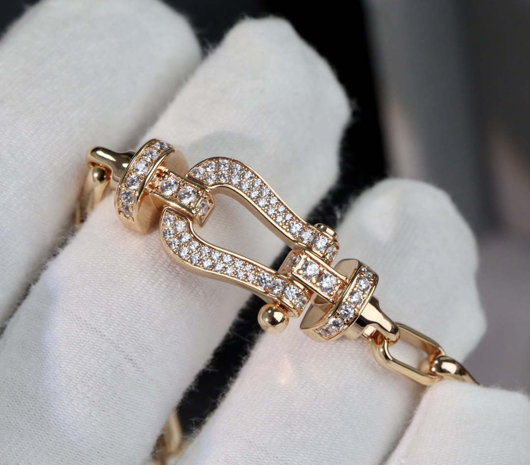 Fred FORCE 10 BRACELET XL model in 18k pink gold and diamonds F23004