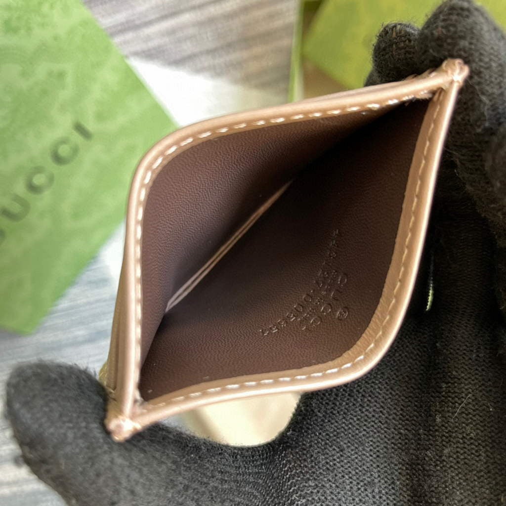 Gucci 443127 GG Marmont Card Case Apricot