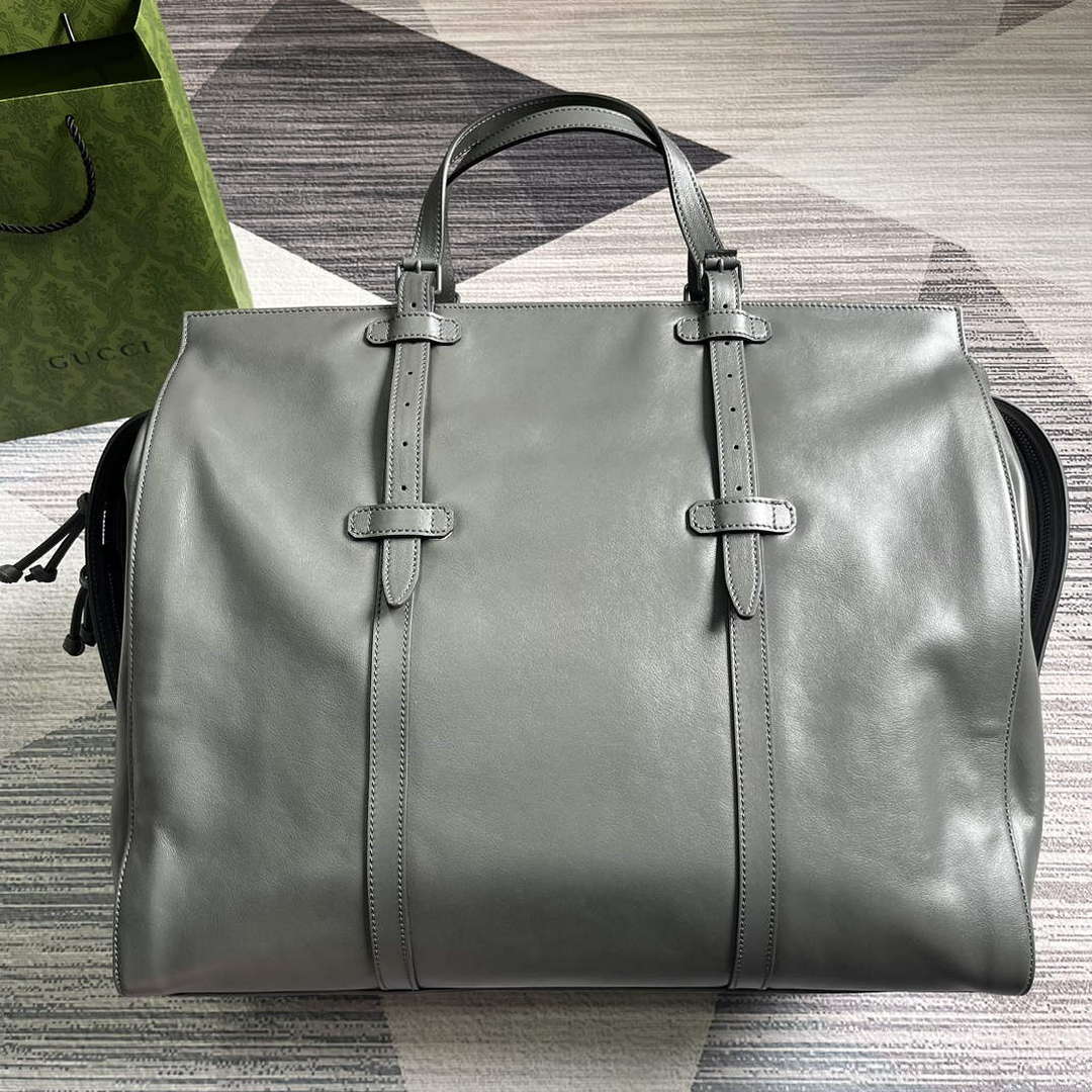 Gucci 725683 Large Tote Bag With Tonal Double G Gray