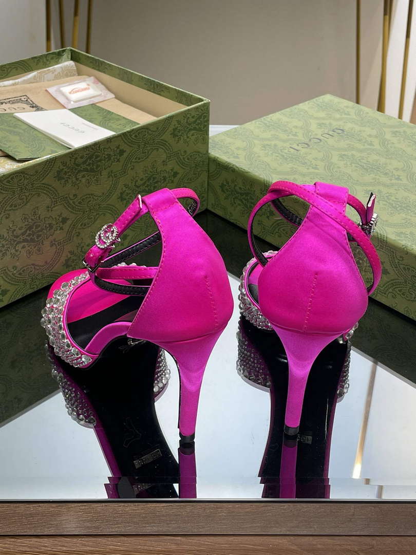 Gucci 749832 Women’s High Heel Sandals With Crystals G38279