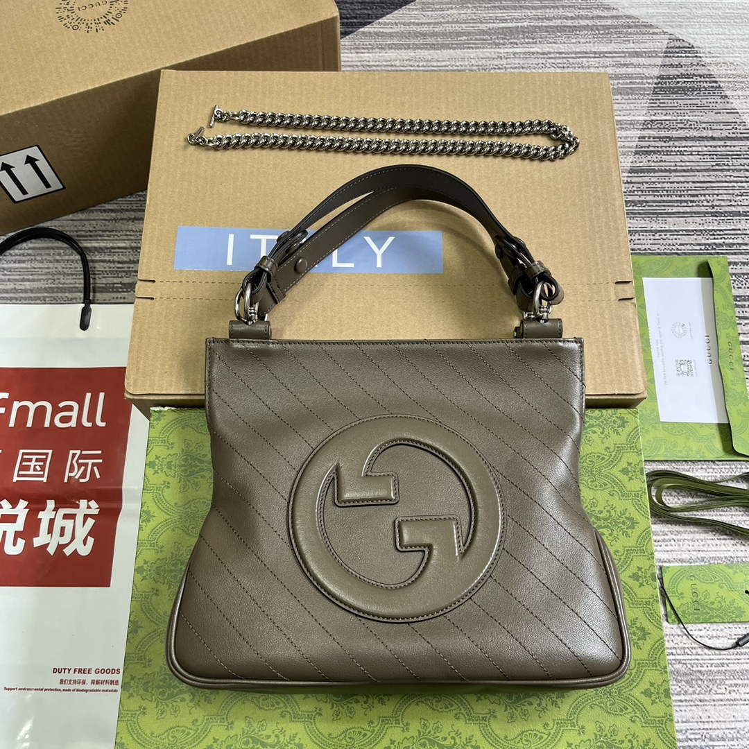 Gucci 751518 Gucci Blondie Small Tote Bag Brown Leather Gucci 751518 Gucci Blondie Small Tote Bag Brown Leather